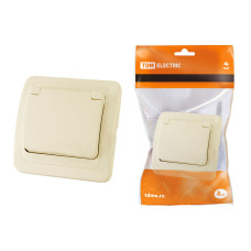 Розетка TDM с крышкой 2П+З 16А, сл. кость "Валдай" 10/100