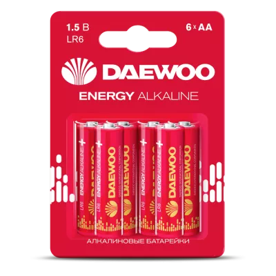 Батарейка DAEWOO LR6 BL-6 ENERGY Alkaline 6/96 Батарейка DAEWOO LR6 BL-6 ENERGY Alkaline 6/96