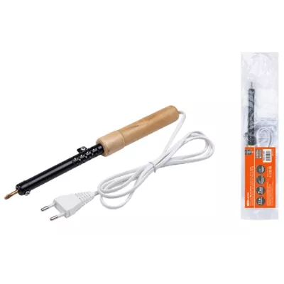 Паяльник ПД-100, ЭПСН, мощность 100 Вт, 230 В, деревянная ручка, плоское жало, "Гранит" TDM 1/100