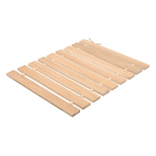 Коврик деревянный, липовая рейка, с орнаментом "Рогожка", 42х35х1 см  "Банные штучки"/ 4