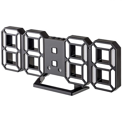 Perfeo LED часы-будильник "LUMINOUS 2", черный корпус / белая подсветка (PF-6111)