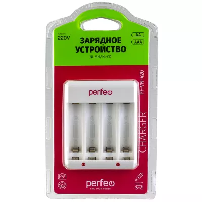Perfeo зарядное устройство PF-VN-420 Ni-MH/CD, 220V, 4 слота, AA/AAA