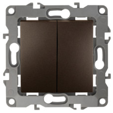 Выключатель двойной, 10АХ-250В, Эра12, 12-1104-13 ЭРА бронза 10/100
