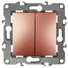 Выключатель двойной, 10АХ-250В, Эра12, 12-1104-14 ЭРА медь 10/100 ЦЕНА ▼