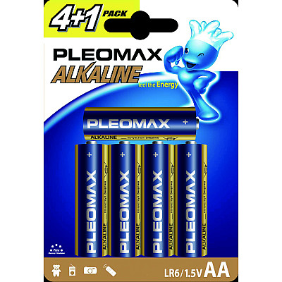 Батарейка Pleomax LR6 BL-4+1 (50/500/18000)