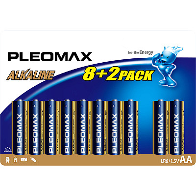 Батарейка Pleomax LR6 BL-8+2    100/600/1800