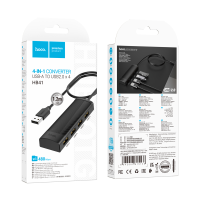 Конвертер HB41 4-в-1 (USB - USB2.0*4)(L=1.2M) черный hoco Конвертер HB41 4-в-1 (USB - USB2.0*4)(L=1.2M) черный hoco
