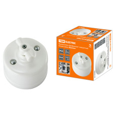 Выключатель TDM 10А, фарфоровый, поворотный с ручкой (бантик), белый «Болонь» 1/72 Выключатель TDM 10А, фарфоровый, поворотный с ручкой (бантик), белый «Болонь» 1/72