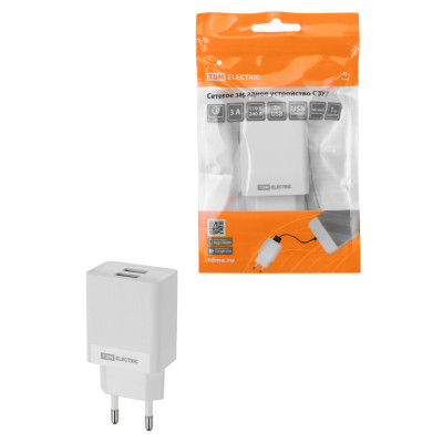 Сетевое зарядное устройство, СЗУ 7, Quick Charge 3.0, 3 А, 2 USB, белый, TDM