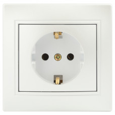 Розетка Intro с заземлением 2P+E Schuko, 16А-250В, IP20, 1-202-06 СУ, Plano перламутр 10/100