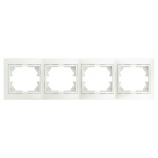Рамка для розеток и выключателей Intro Plano 1-504-06 на 4 поста горизонтальная, СУ, перламутр 10/10