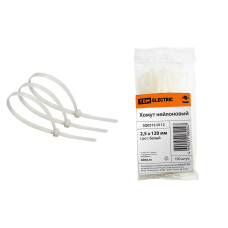 Хомут TDM 2,5*120мм, нейлон, белый (100шт) 5/20/220 Хомут TDM 2,5*120мм, нейлон, белый (100шт) 5/20/220