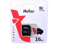Карта памяти Micro SDHC 16GB Netac P500 ECO с адаптером