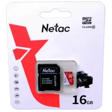 Карта памяти Micro SDHC 16GB Netac P500 ECO с адаптером Карта памяти Micro SDHC 16GB Netac P500 ECO с адаптером