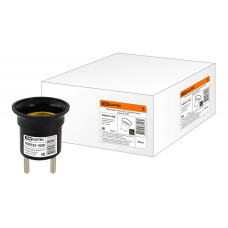 Переходник вилка-Е27 карболитовый, черный, TDM 5/20/100