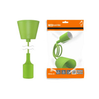 Патрон Е27 с подвесом 1 м, пластиковый, зеленый TDM 1/60