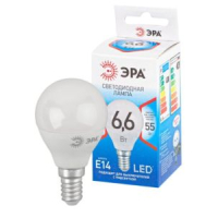 ЭРА Лампа светодиодная LED P45-9W-840-E14 ЭРА QX (диод, шар, 6,6Вт, нейтр, E14) (10/100/3600)