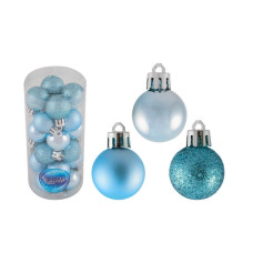 Набор шаров "Синий" 24 шт  (мат, глянец, блеск), р.3см