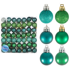 Набор шаров "Торжество" 49 шт (мат, глянец, блеск), р. 3см, цвет зеленый /72