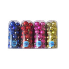 Набор шаров SYCB17-634, 24 шт. (мат, глянец, блеск), р. 4см, цвет зеленый /72