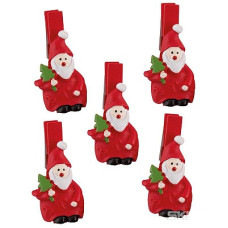 Прищепки "Санты" (5шт), материал: дерево, металл, размер: 5*2,3см 24/144 Прищепки "Санты" (5шт), материал: дерево, металл, размер: 5*2,3см 24/144