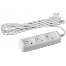 Удлинитель ЭРА Россия U-3-5m без зазeмл., 2х1мм2, 3гн, 5м, ПВС, 10А /20