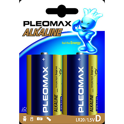 Батарейка Pleomax LR20 - 2BL 20/80/3840