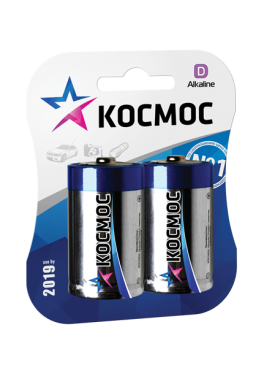 Батарейка Космос LR20 2BL 24/96 Батарейка Космос LR20 2BL 24/96