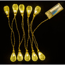 Perfeo гирлянда светодиодная "Капля 1" 10LED, металл, 1.5м, 2хАА