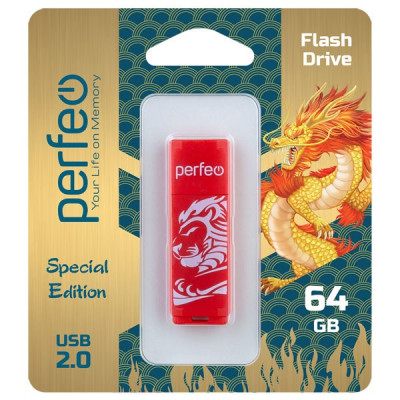 Perfeo USB флэш-диск 64GB C04 Red Lion/10