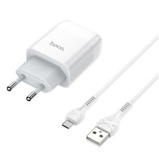 Сетевое зарядное устройство hoco N2 USB белый с кабелем Lightning 1/13/130 Сетевое зарядное устройство hoco N2 USB белый с кабелем Lightning 1/13/130