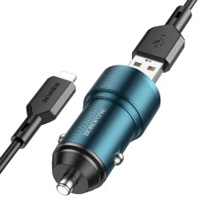 Автомобильное зарядное устройство BOROFONE BZ19 двойной порт (Micro) сапфирово-синий 1/94/376