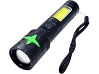 Фонарь 4 режима с боковой подсветкой, фонарь  аккумуляторный  с двумя источниками света