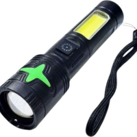 Фонарь 4 режима с боковой подсветкой, фонарь  аккумуляторный  с двумя источниками света