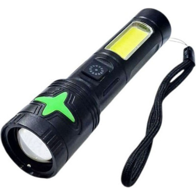 Фонарь 4 режима с боковой подсветкой, фонарь  аккумуляторный  с двумя источниками света