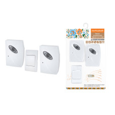 Беспроводной звонок TDM ЗББ-Н-21/1-32М, "народный", на батарейках, 32 м, кн.IP30, 2х1,5В АА, 2з 1/60