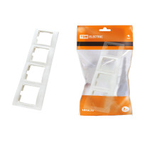 Рамка TDM 4-х постовая, горизонтальная, белая "Таймыр" /мин.пар.5шт