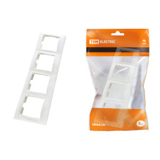 Рамка TDM 4-х постовая, горизонтальная, белая "Таймыр" /мин.пар.5шт Рамка TDM 4-х постовая, горизонтальная, белая "Таймыр" /мин.пар.5шт