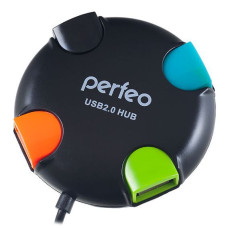 Perfeo USB-HUB 4 Port, (PF-VI-H020 Black) чёрный/100