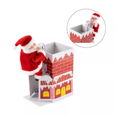 Фигурка декоративная "Санта на трубе"  материал: пластмасса, размер: 12х12х21см,  3*AA (нет в комп)