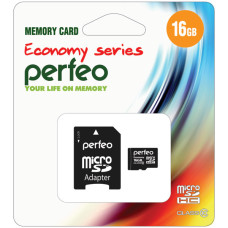 Карта памяти micro SDHC PERFEO 16GB (Class 10) + Adapter ECONOMY series 10/100 Карта памяти micro SDHC PERFEO 16GB (Class 10) + Adapter ECONOMY series 10/100