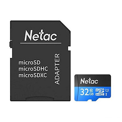 Карта памяти Netac P500 Standard MicroSDHC 32GB U1/C10  с адаптером