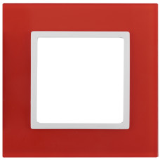 Рамка на 1 пост, стекло, Эра Elegance, 14-5101-23 ЭРА красный+бел 1/100 ЦЕНА ▼