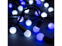 Гирлянда НИТЬ DCR. IP44, "Шарики d=1.5 см" 10 м, Н.Т. LED-100-220V моргает, БЕЛО-СИНИЙ