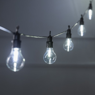 Гирлянда БЕЛТ ЛАЙТ DECOR. "Лампочки", IP44, 5 м, Н.Т. 2W, шаг 50 см,10 ламп, 220V, БЕЛЫЙ Гирлянда БЕЛТ ЛАЙТ DECOR. "Лампочки", IP44, 5 м, Н.Т. 2W, шаг 50 см,10 ламп, 220V, БЕЛЫЙ