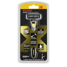 Станок бритв Kodak Ultra Prem Razor 5 4 сменные кассеты, 5 лезвия метал ручка CAT 30421974 1/12