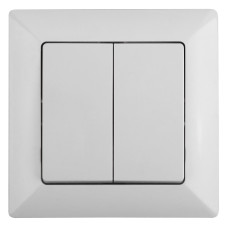 Выключатель двойной, 10А-250В, 4-104-01 Intro СУ, Solo, белый /мин.пар.2шт