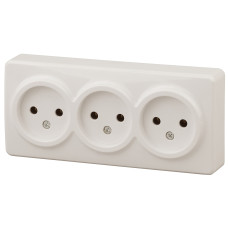 Розетка 3х2P, 16A-250В, IP20, ОУ, Эра Эксперт, 11-2207-02 ЭРА сл.кость 8/80 Розетка 3х2P, 16A-250В, IP20, ОУ, Эра Эксперт, 11-2207-02 ЭРА сл.кость 8/80
