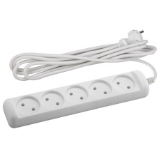 Удлинитель ЭРА Россия U-5-5m-2x1 без заземл., 2х1мм2, 5гн, 5м, ПВС, 10А /20