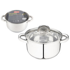 Кастрюля Mediano, объем 3,6 л, диа 20 см, из нерж стали с крышкой, ручки из нерж стали 1/6 Кастрюля Mediano, объем 3,6 л, диа 20 см, из нерж стали с крышкой, ручки из нерж стали 1/6